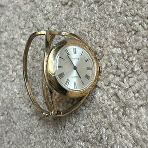 Lucerne women’s‎ vintage swiss gold dainty bangle bracelet watch one size